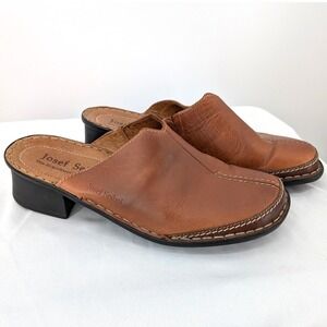 Josef Seibel Leather‎ Slip On Mules Tan Comfort Shoes Size 37